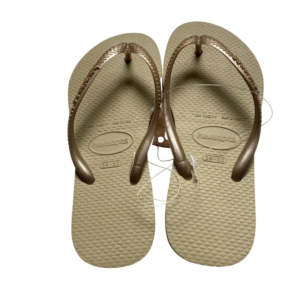 Havaianas Kids Slim Rose Gold Metallic Flipā Flop Sandals Size 13C/1Y NWT